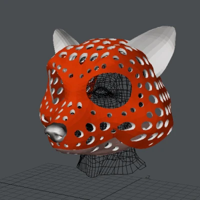 Bộ phận đầu Fursuit - phiên bản 74 - gấu trúc đỏ hoạt hình