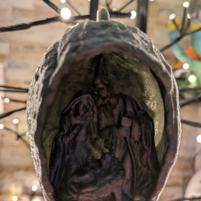 Mô Hình Chúa Giáng Sinh Hình Quả Sồi Trang Trí Có Lỗ LED