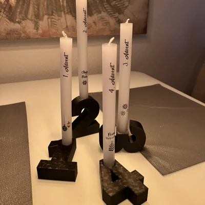 Chân Nến Số Mùa Vọng - Số Một Hai Ba Bốn - Giáng Sinh - Đồ Trang Trí