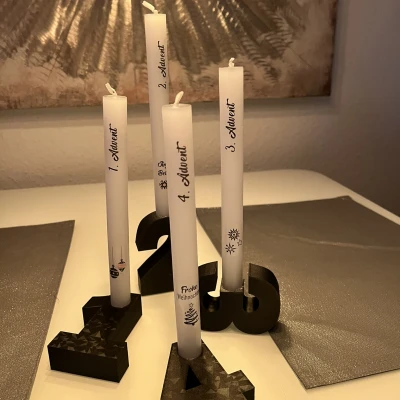 Chân Nến Số Mùa Vọng - Số Một Hai Ba Bốn - Giáng Sinh - Đồ Trang Trí