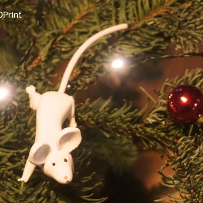 Chú chuột nhỏ 2 - Đồ trang trí Giáng sinh, in dễ dàng