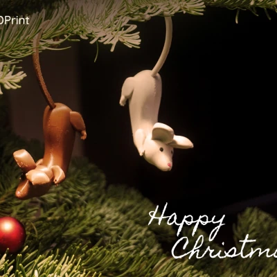 Chuột nhỏ - Đồ trang trí Giáng sinh, in dễ