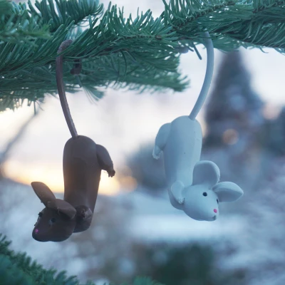 Chuột nhỏ - Đồ trang trí Giáng sinh, in dễ