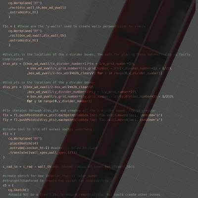Hộp Gridfinity Chia Ngăn (Tùy Chỉnh Bằng CadQuery)