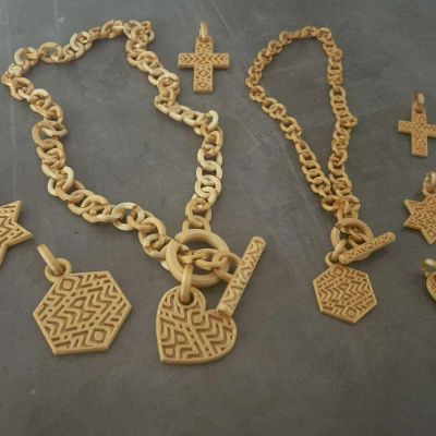 Dây Chuyền Khóa <In Liền> Kèm Charm Thay Thế