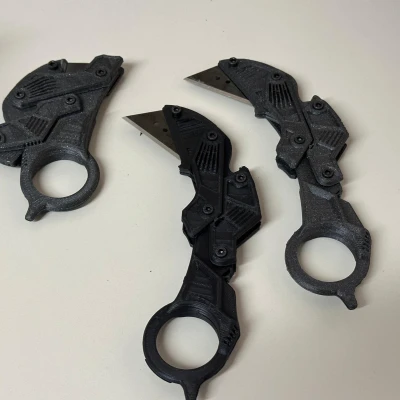 Dao karambit đa năng có thể gấp lại, bấm mở kêu