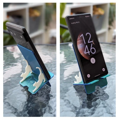 Đế Đựng Điện Thoại Hình Mèo, Gấp Gọn, In 3D