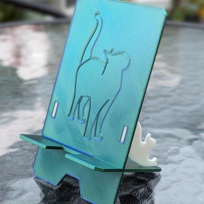 Đế Đựng Điện Thoại Hình Mèo, Gấp Gọn, In 3D
