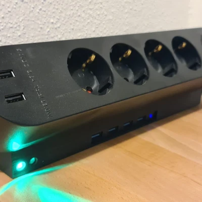 Hub Đa Năng Cho Bàn Làm Việc (Nguồn, USB-Sạc, Cổng USB, Nút Bật/Reset PC, Đèn Báo)