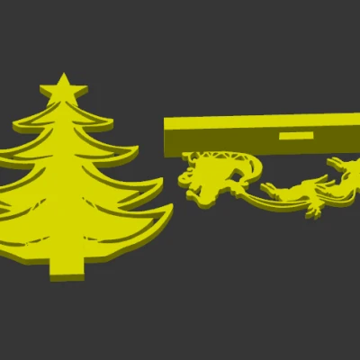 Ông Già Noel Cầm Cây Thông - Mô Hình 3D