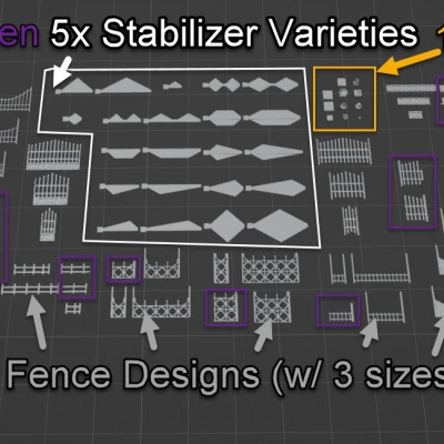 Hàng Rào - Tàn tích Giả tưởng - Bộ Xây dựng Module - Địa hình Game