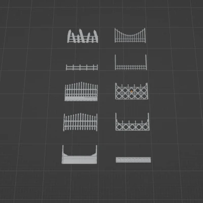 Hàng Rào - Tàn tích Giả tưởng - Bộ Xây dựng Module - Địa hình Game