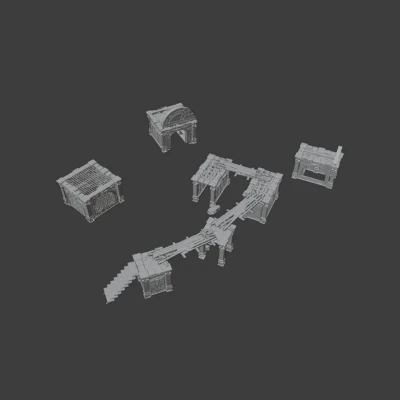 Mộ Tộc - Tàn Tích Giả Tưởng - Bộ Công Trình Module - Địa Hình Game