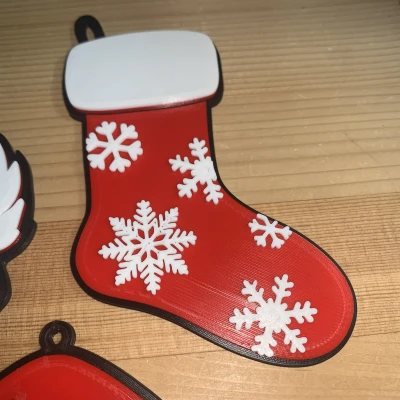 Móc Treo Cây Thông Noel Hình Vớ/Tất (In trên máy in đơn sắc)