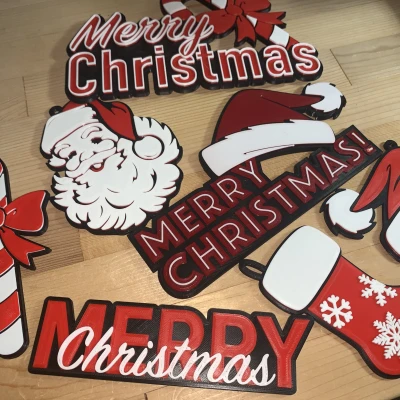 Móc Treo Noel Nón Ông Già (In trên máy 1 màu)