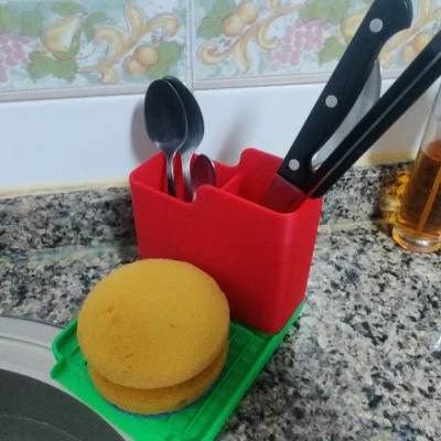 Khay Để Dao Kéo Và Chỗ Để Mút Rửa Chén