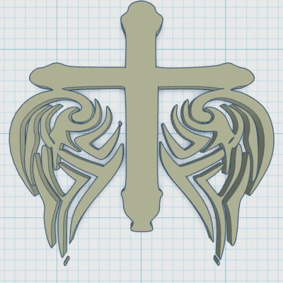 Móc Khóa Khắc Chữ "Winged Cross Coaster 21"