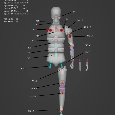 Con rối khớp nối có thể tạo dáng để điêu khắc (+ giá đỡ)
