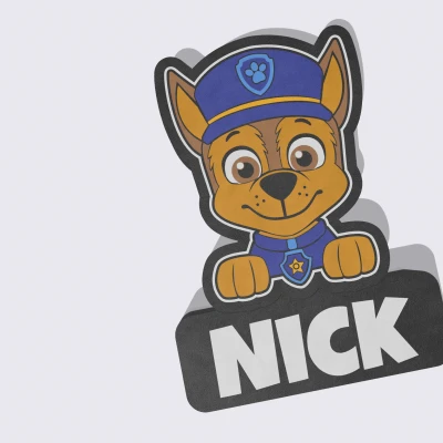 Đèn Ngủ 3D Chase Đội Chó Cứu Hộ Tùy Chỉnh Tên Bé