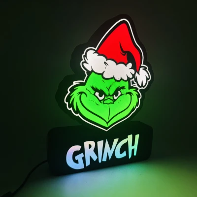 Đèn LED In 3D Chủ Đề Grinch Tùy Chỉnh RGB