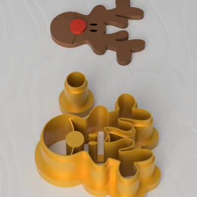 Khuôn Cắt Đất Sét Polymer Hình Sừng Tuần Lộc Giáng Sinh Làm Khuyên Tai