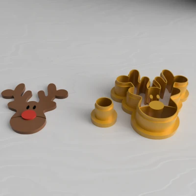 Khuôn Cắt Đất Sét Polymer Hình Sừng Tuần Lộc Giáng Sinh Làm Khuyên Tai