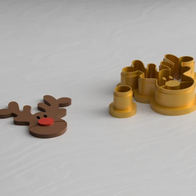 Khuôn Cắt Đất Sét Polymer Hình Sừng Tuần Lộc Giáng Sinh Làm Khuyên Tai