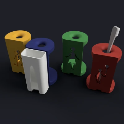 Giá đỡ bàn chải đánh răng gia đình kèm phần mở rộng tuýp kem đánh răng [Remix]