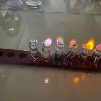 Chân đế Menorah Hóa học với Ngọn lửa Đa sắc