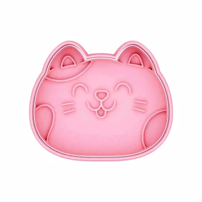 Khuôn Cắt Bánh Quy & Dập Hình Mặt Mèo Dễ Thương