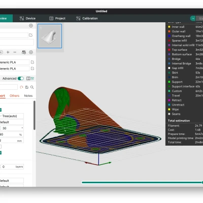 Giá đỡ ống xả cho BambuLab P1S/X1C