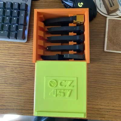 Hộp Đựng Băng Đạn CZ 457 455 452 512 Cho Băng Đạn Mở Rộng (12 viên) Có Nắp Trượt