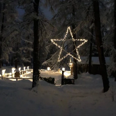 Khung Trang Trí Sao Giáng Sinh Dây Đèn Tiên