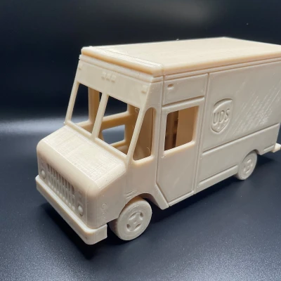 Mô hình xe tải UPS in liền Xoay được