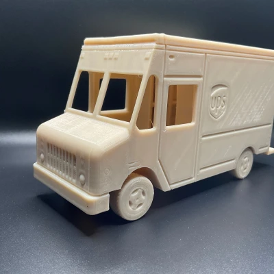 Mô hình xe tải UPS in liền Xoay được