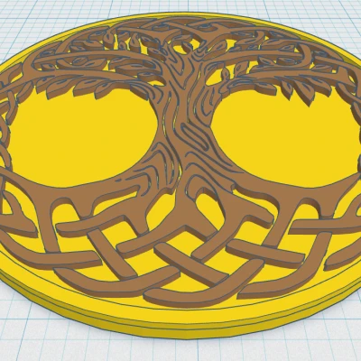 Mặt Đế Chén Celtic / Norse - Cây Sự Sống 19