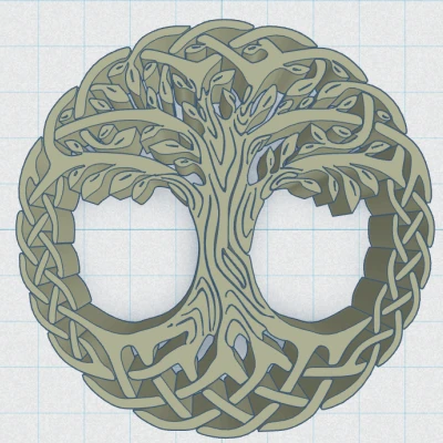 Mặt Đế Chén Celtic / Norse - Cây Sự Sống 19