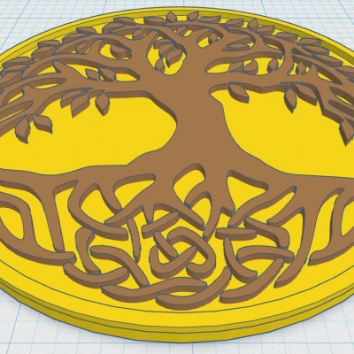 Đế lót ly Cây Sự Sống Celtic / Norse