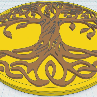 Đế Lót Ly Cây Sự Sống Phong Cách Celtic / Norse (Bản 13)