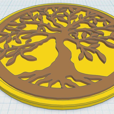 Đế lót ly Celtic / Norse - Cây Sự Sống 7