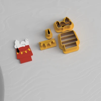 Khuôn Cắt Đất Sét Làm Bông Tai Snoopy Giáng Sinh