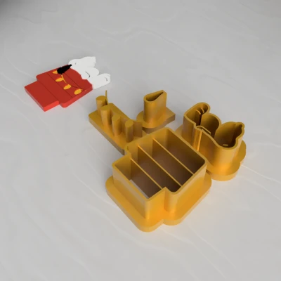 Khuôn Cắt Đất Sét Làm Bông Tai Snoopy Giáng Sinh