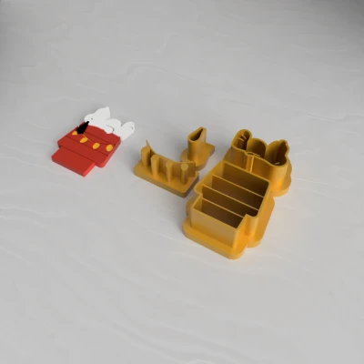 Khuôn Cắt Đất Sét Làm Bông Tai Snoopy Giáng Sinh