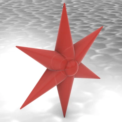 Ngôi Sao Giáng Sinh Đường Kính 202mm Có 6 Cánh