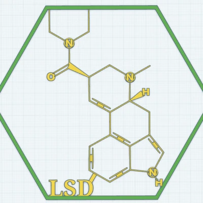 Tranh Treo Tường Phân Tử LSD – Mô Hình In 3D (Phiên Bản Cập Nhật 2025)