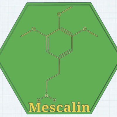 Tranh Treo Tường Phân Tử Mescaline – Cấu Trúc Psychedelic In 3D (Phiên Bản 2025)