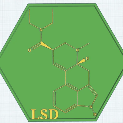 Tranh Treo Tường Phân Tử LSD – Mô Hình In 3D (Phiên Bản Cập Nhật 2025)
