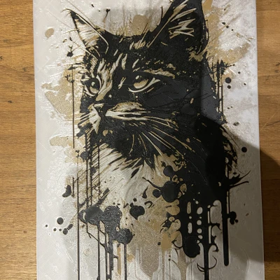 Tranh tô màu 3D hình con mèo / chat