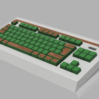 Bàn phím với chi tiết gỗ