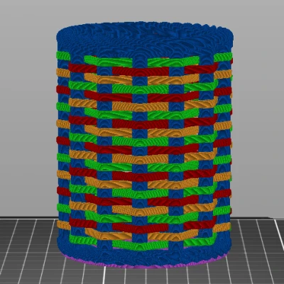 Ống Cắm Bút Dệt Nhiều Màu - Bản Cao